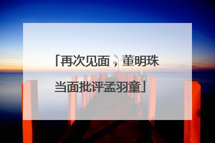 再次见面，董明珠当面批评孟羽童