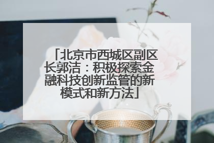北京市西城区副区长郭洁：积极探索金融科技创新监管的新模式和新方法