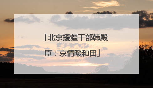 北京援疆干部韩殿臣：京情暖和田