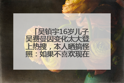 吴镇宇16岁儿子吴费曼因变化太大登上热搜，本人晒搞怪照：如果不喜欢现在的我可以离开