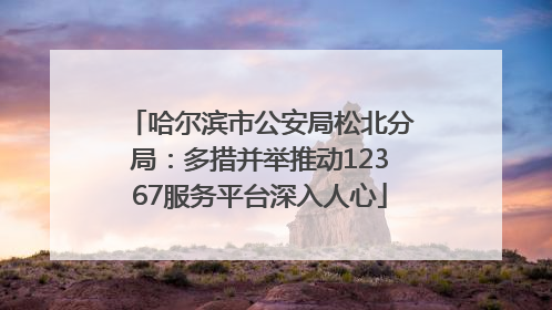 哈尔滨市公安局松北分局：多措并举推动12367服务平台深入人心