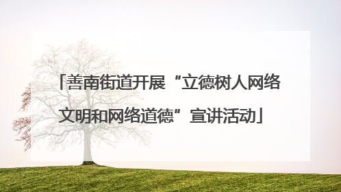善南街道开展“立德树人网络文明和网络道德”宣讲活动
