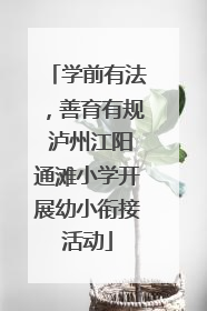 学前有法，善育有规 泸州江阳通滩小学开展幼小衔接活动