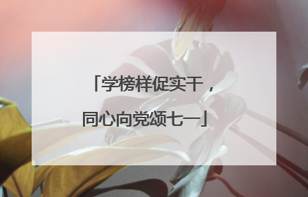 学榜样促实干，同心向党颂七一