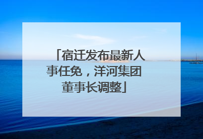 宿迁发布最新人事任免，洋河集团董事长调整