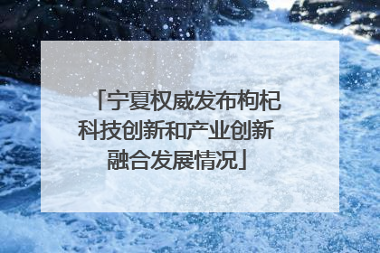宁夏权威发布枸杞科技创新和产业创新融合发展情况