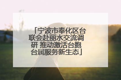 宁波市奉化区台联会赴丽水交流调研 推动激活台胞台属服务新生态