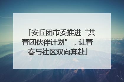安丘团市委推进“共青团伙伴计划”，让青春与社区双向奔赴
