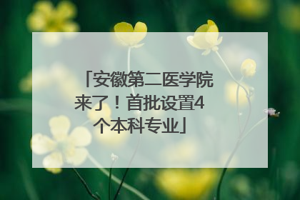 安徽第二医学院来了！首批设置4个本科专业