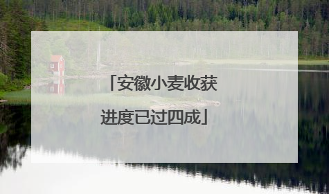 安徽小麦收获进度已过四成