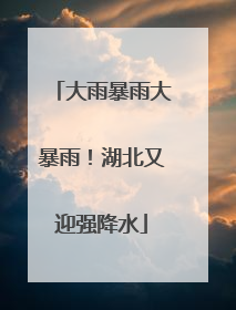 大雨暴雨大暴雨！湖北又迎强降水