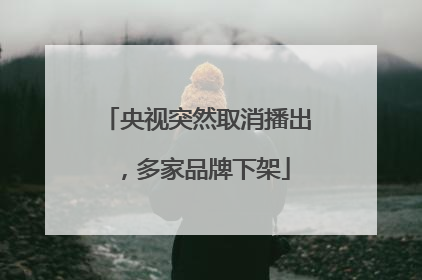 央视突然取消播出，多家品牌下架