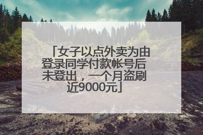 女子以点外卖为由登录同学付款帐号后未登出，一个月盗刷近9000元