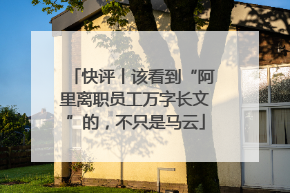 快评丨该看到“阿里离职员工万字长文”的，不只是马云