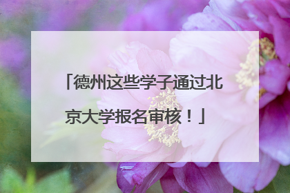 德州这些学子通过北京大学报名审核！