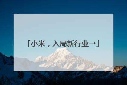小米，入局新行业→
