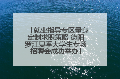 就业指导专区量身定制求职策略 德阳罗江夏季大学生专场招聘会成功举办