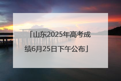 山东2025年高考成绩6月25日下午公布