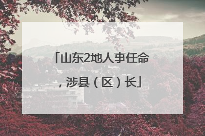 山东2地人事任命，涉县（区）长