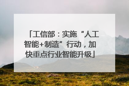 工信部：实施“人工智能+制造”行动，加快重点行业智能升级