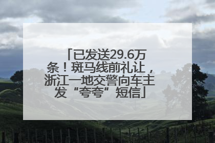 已发送29.6万条！斑马线前礼让，浙江一地交警向车主发“夸夸”短信