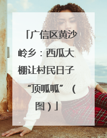 广信区黄沙岭乡：西瓜大棚让村民日子“顶呱呱”（图）