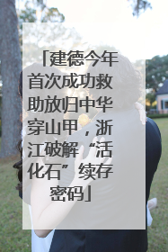 建德今年首次成功救助放归中华穿山甲，浙江破解“活化石”续存密码