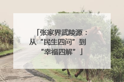 张家界武陵源：从“民生四问”到“幸福四解”
