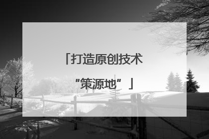 打造原创技术“策源地”
