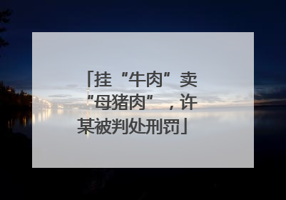 挂“牛肉”卖“母猪肉”，许某被判处刑罚