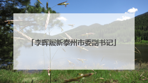 李晖履新泰州市委副书记