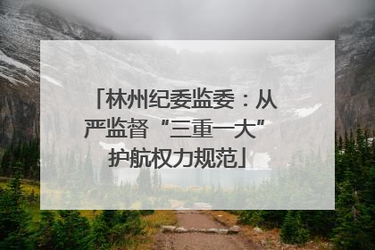 林州纪委监委：从严监督“三重一大” 护航权力规范