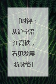 时评：从沪宁沿江高铁，看见发展新脉络