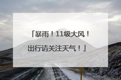 暴雨！11级大风！出行请关注天气！