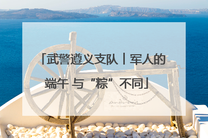 武警遵义支队︱军人的端午 与“粽”不同