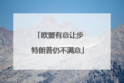 欧盟有意让步 特朗普仍不满意