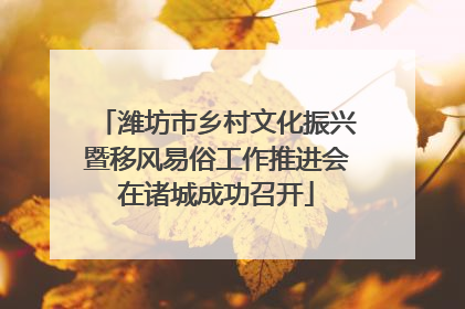 潍坊市乡村文化振兴暨移风易俗工作推进会在诸城成功召开