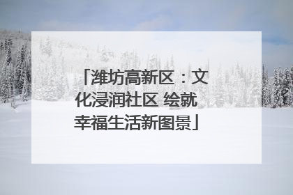 潍坊高新区：文化浸润社区 绘就幸福生活新图景
