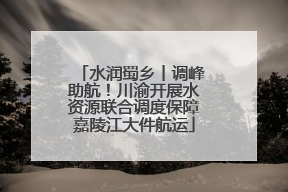 水润蜀乡丨调峰助航！川渝开展水资源联合调度保障嘉陵江大件航运