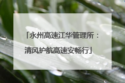 永州高速江华管理所：清风护航高速安畅行