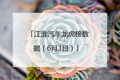 江淮汽车龙虎榜数据（6月3日）