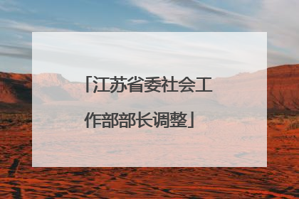 江苏省委社会工作部部长调整