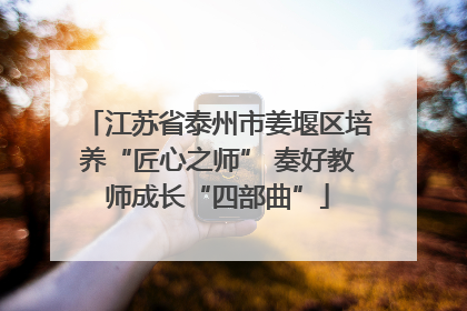 江苏省泰州市姜堰区培养“匠心之师” 奏好教师成长“四部曲”