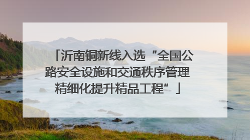 沂南铜新线入选“全国公路安全设施和交通秩序管理精细化提升精品工程”