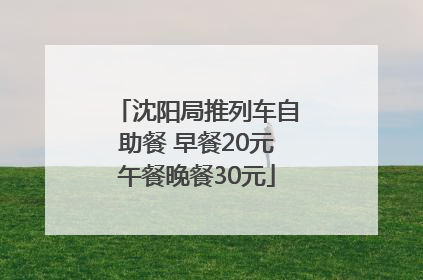 沈阳局推列车自助餐 早餐20元午餐晚餐30元
