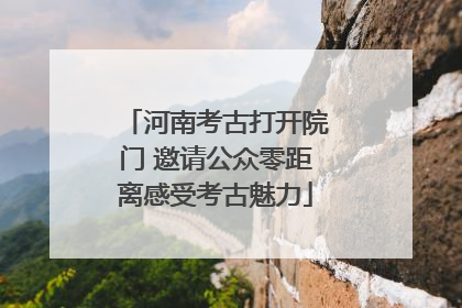 河南考古打开院门 邀请公众零距离感受考古魅力