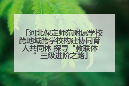 河北保定师范附属学校跨地域跨学校构建协同育人共同体 探寻“教联体”三级进阶之路
