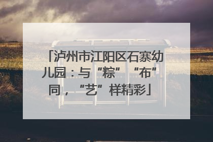 泸州市江阳区石寨幼儿园：与“粽”“布”同，“艺”样精彩