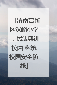 济南高新区汉峪小学：民法典进校园 构筑校园安全防线