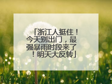 浙江人挺住！今天别出门，最强暴雨时段来了！明天大反转